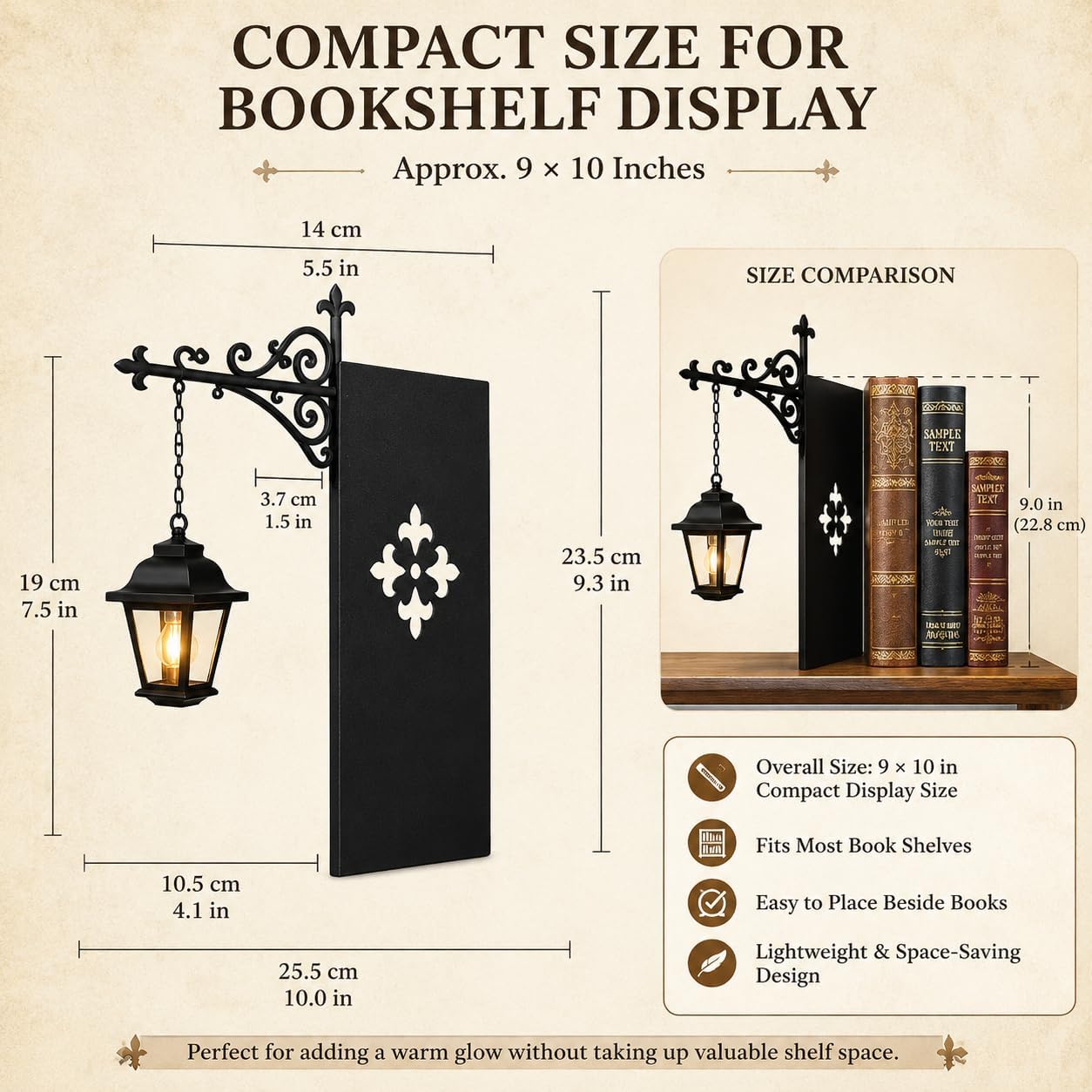 Library Lantern Bookshelf Lamp