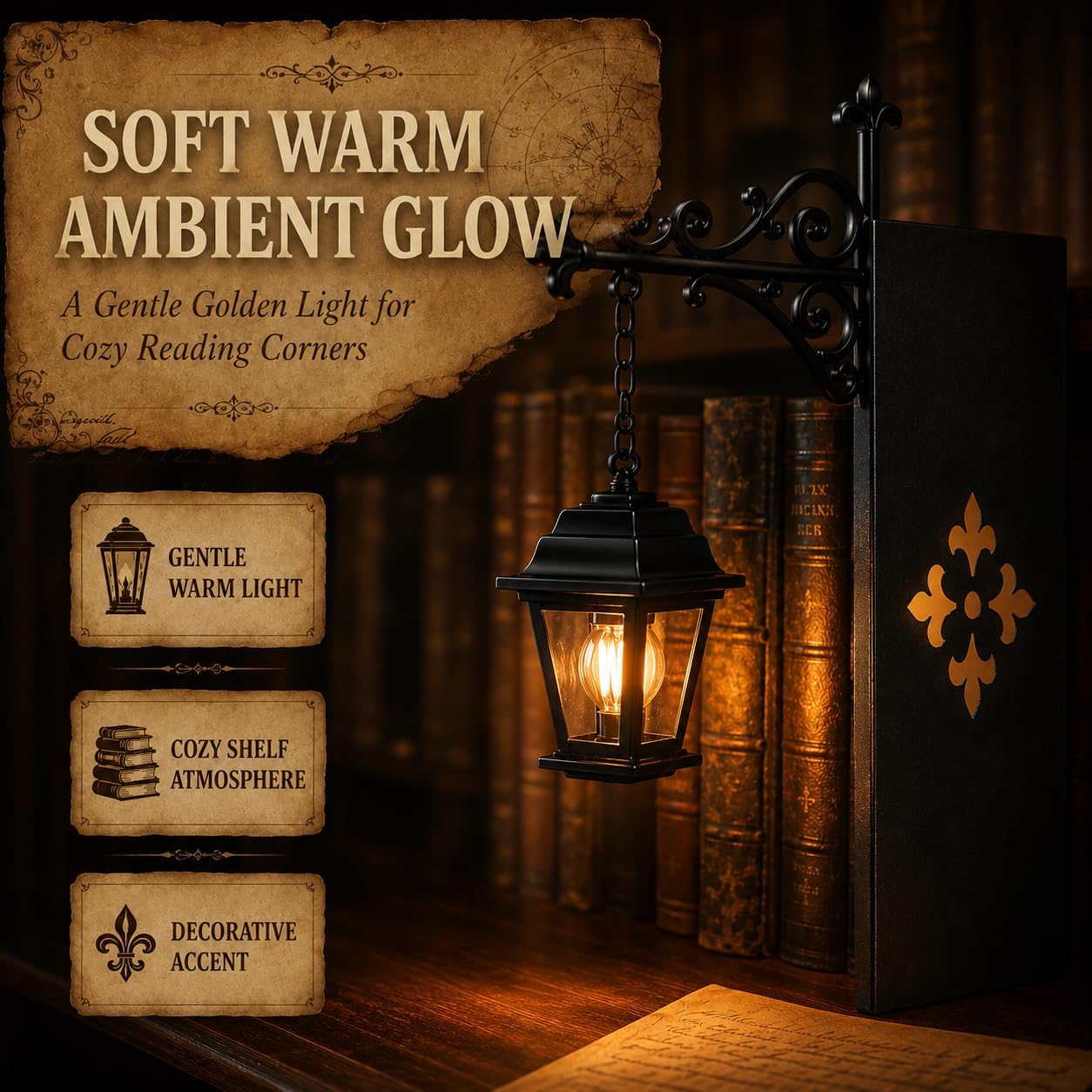 Library Lantern Bookshelf Lamp