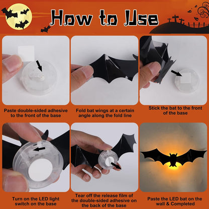 36 Pack Light Up Bats Halloween