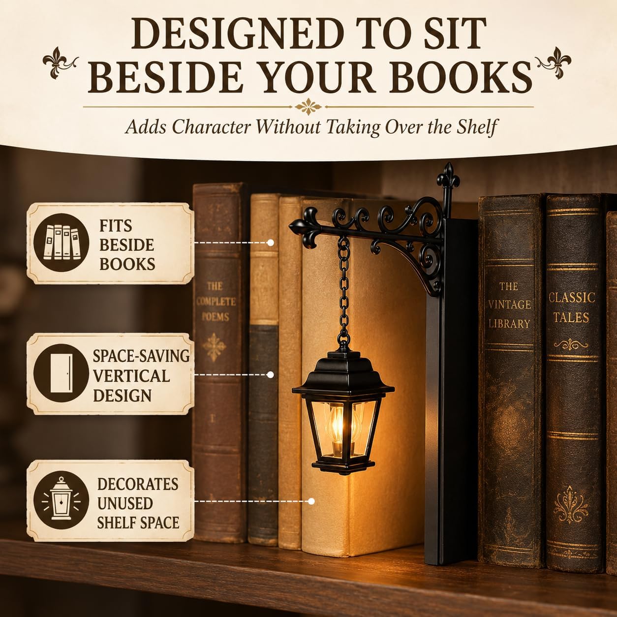 Library Lantern Bookshelf Lamp