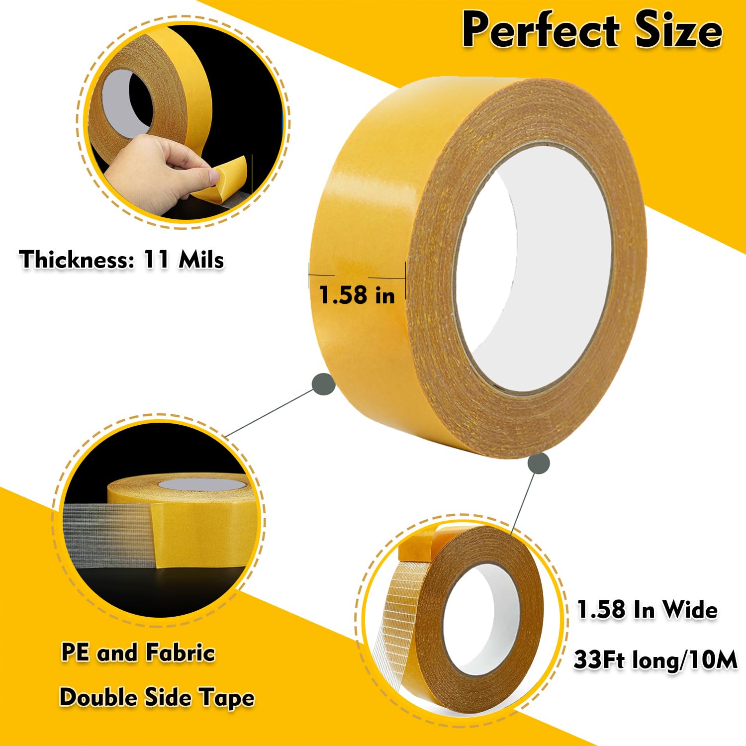 Solvewise™Double Sided Fabric Tape 40mmx10m.