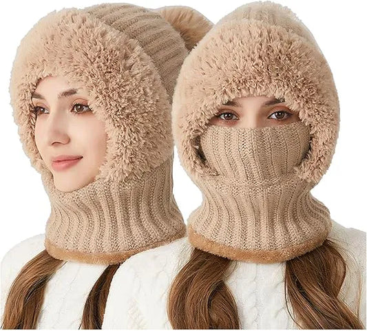 3-in-1 Knitted Winter Hat, Scarf & Face Mask