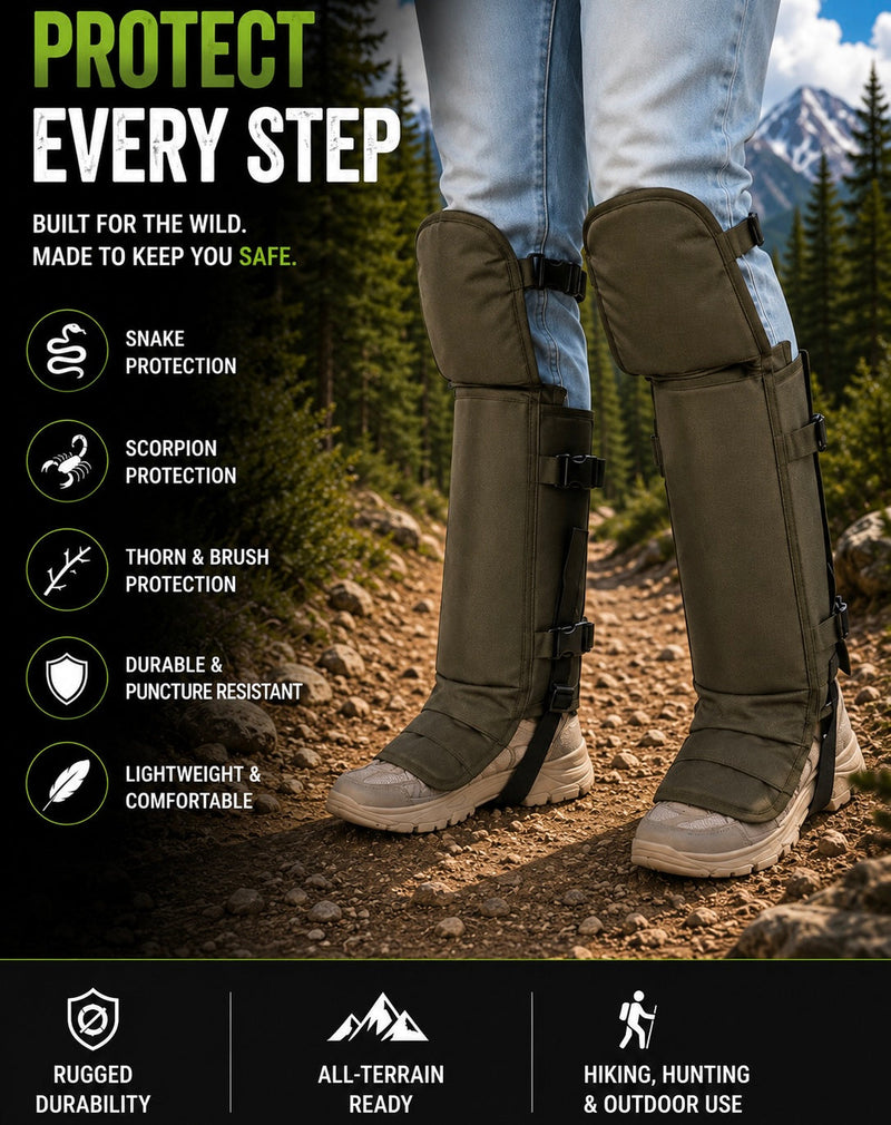 WildGuard.Gear™ – Tactical Leg Gaiters | Animal Bite, Thorn & Cactus Protection