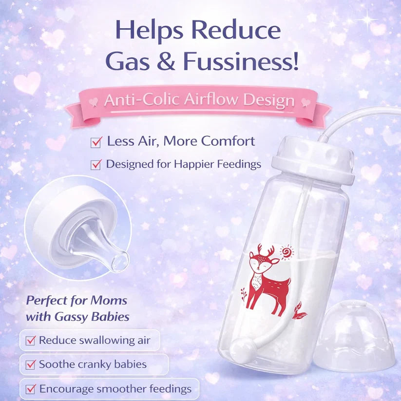 3-in-1 Hands-Free Baby Bottle with Soft Silicone Nipple | BPA-Free