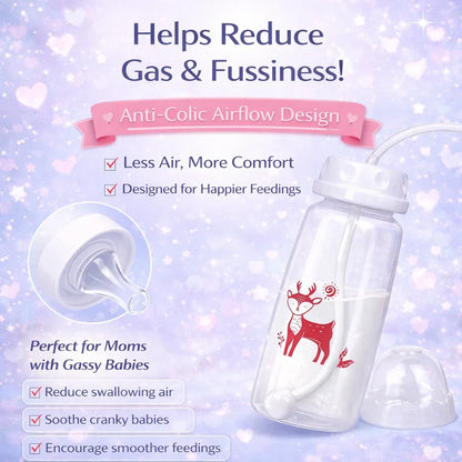 3-in-1 Hands-Free Baby Bottle with Soft Silicone Nipple | BPA-Free