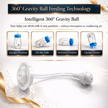 3-in-1 Hands-Free Baby Bottle with Soft Silicone Nipple | BPA-Free