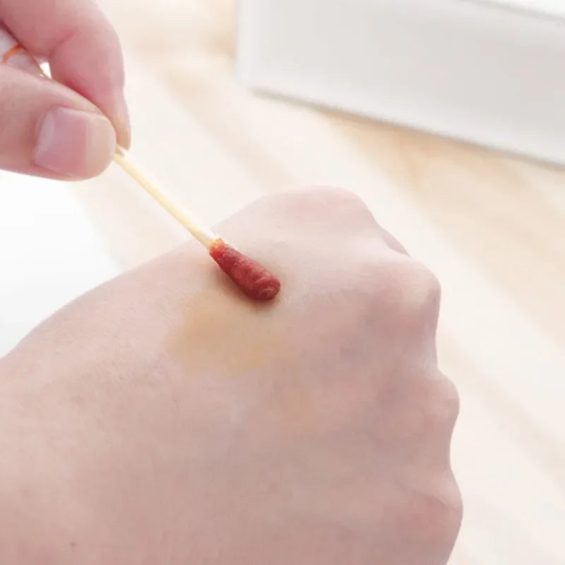 Iodine swab close up