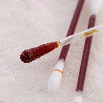 Iodine swab in use