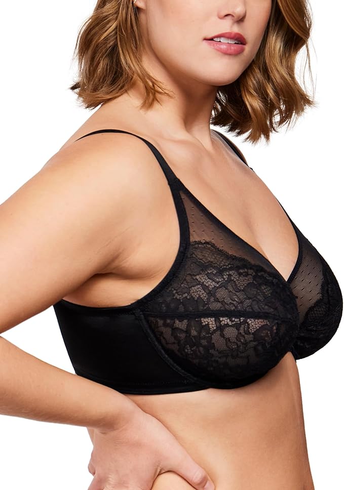 Minimizer Bra for Women – Lace & Mesh Underwire Bra for Large Busts
