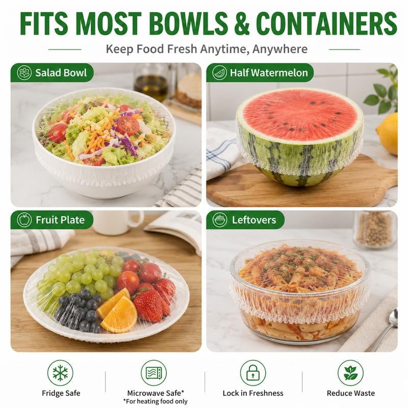 100PCS Disposable Elastic Food Covers